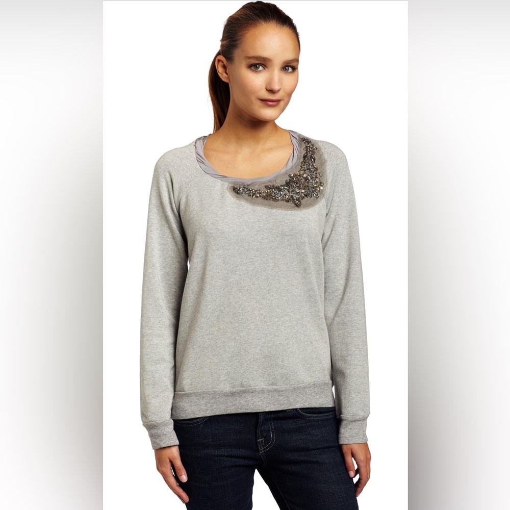 Ella Moss Womens Kinga Long-Sleeve Scoop Neck Top Small